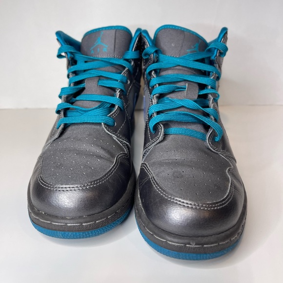 Nike Air Jordan 1 Mid Metallic Dark Grey/Teal - Picture 4 of 7